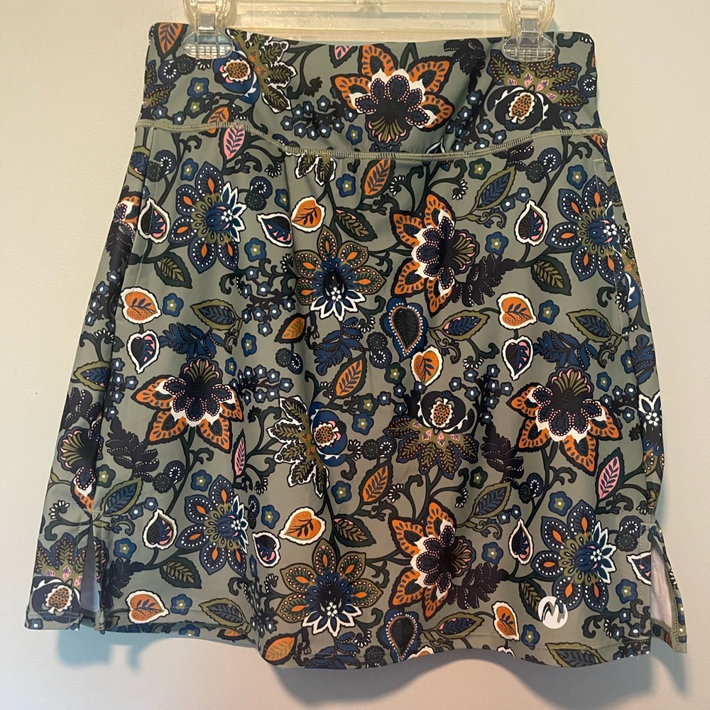 Moteepi Floral Athletic Skirt With Undershort Sz M